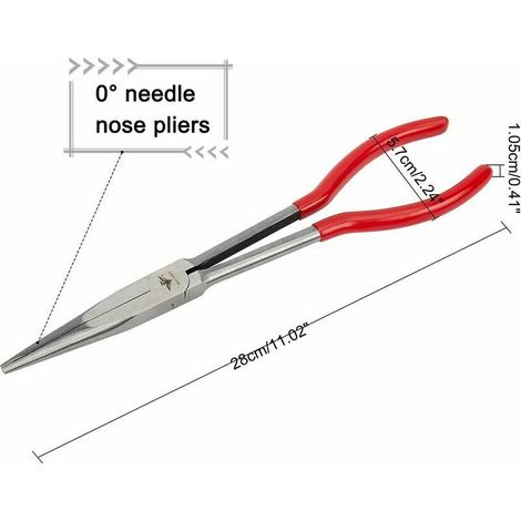 Pince da gioielleria 28 cm - Lunga portata con mascelle dentate per artigianato e lavorazioni fini (1/3)