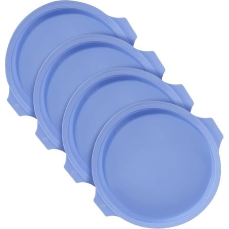 4-teiliges rundes Silikon-Kuchenform-Set, Regenbogen-Kuchenform, 20 cm Durchmesser, antihaftbeschichtete runde Silikon-Schichtkuchenform für Kuchen, Brot, Törtchen, Muffins, Pizzen, Omeletts, 20 x 3 c