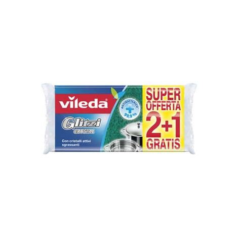 SPUGNA FIBRA VERDE GLITZY CRYSTAL - 10 pezzi VILEDA