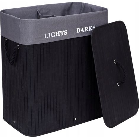 Wäschekorb aus Bambus, Farbtrennbehälter, Loft, 100 l