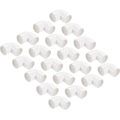 Raccord de Coude à 90 Degrés pour Conduit en PVC de 25 mm, Blanc, pour Changer de Direction, Idéal pour Étagère en PVC, Tuyau d'Arrosage de Jardin, Conduit Électrique - Lot de 30 (1/5)
