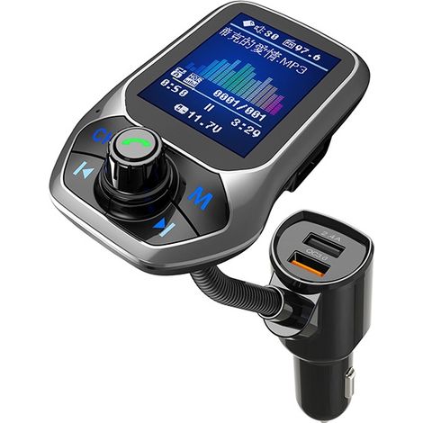 Lecteur MP3 Bluetooth grand écran pour voiture, compatible avec clés USB et chargeur de voiture Zhitong QC3.0 (1/5)