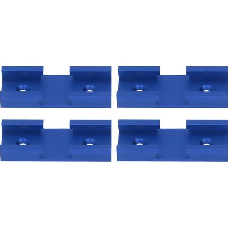 Set aus 4 Aluminiumverbindern für T-Schienenkreuzungen, blaue Kreuzungsstücke, Holzbearbeitungswerkzeug, Werkbankführungsbeschlag, Holzbearbeitungszubehör. (1/5)