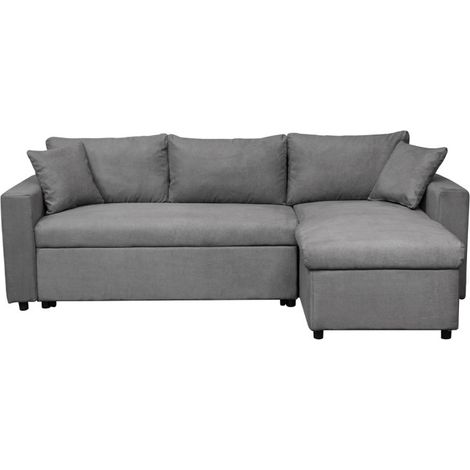 Canapé Convertible d'Angle Réversible "César" 227cm Gris (1/5)