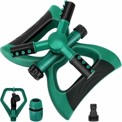 Adjustable 360° Rotating Automatic Garden Sprinkler, Large Area Lawn Irrigation System with Leak-Proof Design, Durable 3-Arm Sprayer, Easy Connection (1/5)