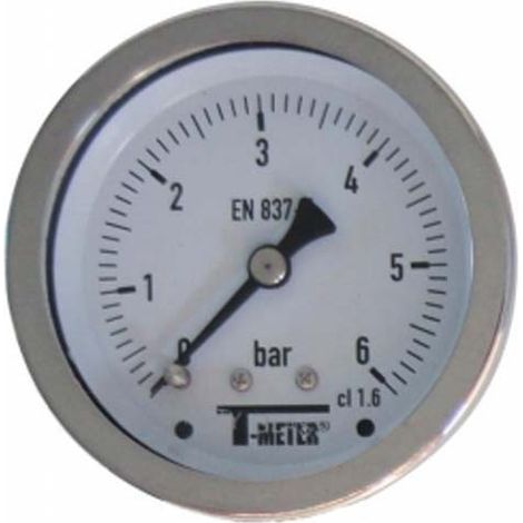 Manomètre TOUT Inox à cadran sec AXIAL Mâle 1/4" (8/13) - Ø63 - Pression 0 / 25 bar - Sferaco