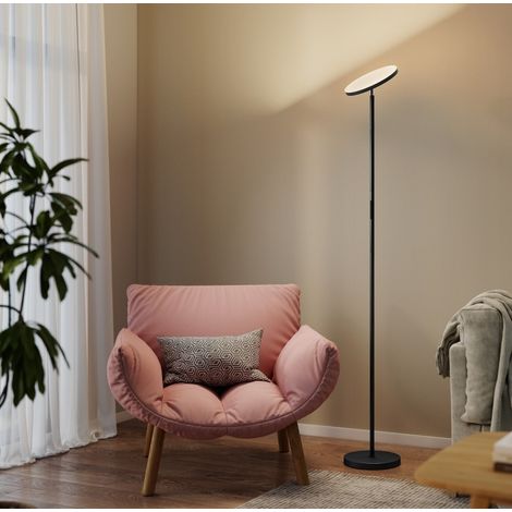 Lampada da terra LED RGB con telecomando e touch, testa orientabile 350°, nero HAVRYA (1/5)