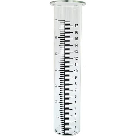 Regenmesser – Graduiertes Glasrohr mit flachem Boden – Zur Messung von Niederschlägen im Freien, in Gärten und Höfen – 2 Stück (1/5)