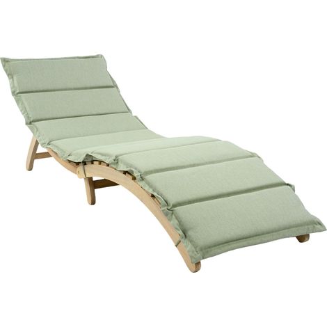Tumbona Reclinable en Madera de Acacia con Cojín 168x54x55cm 7house (1/4)