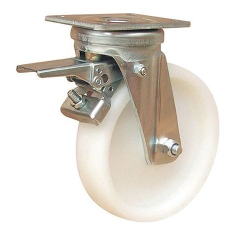 Roulette industrielle Pivotant avec frein Guitel Hervieu, Acier galvanisé, Ø 200mm, 1000kg ( Prix pour 1 )