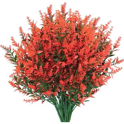 Paquetes de flores artificiales para exteriores resistentes a los rayos UV, plantas de plástico para jardín y decoración. (1/4)