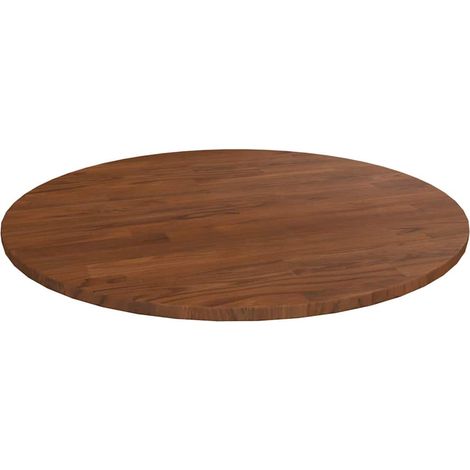 Dessus de table rond Marron foncé Ø60x1,5cm Chêne massif traité (1/4)