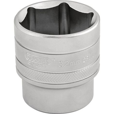Draper Expert 16622 - Chiave a bussola quadrata da 1/2", 32 mm, a bussola esagonale a 6 punti, accessorio per chiave in acciaio al cromo vanadio