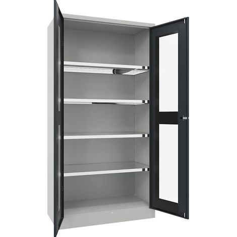 Pavoy, Armoire à portes battantes avec oculus, 4 tablettes, (1/2)