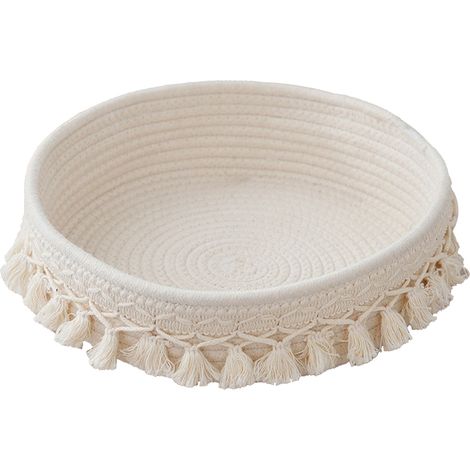 【Corbeille d'Organisation】 CORBEILLE D'ORGANISATION CIRCLELLE à FRANGE - Corbeille Ronde en Blanc Bis pour Table de Chevet, Stockage de Snacks ou Organisation de Petits Objets - 1 Pièce (1/4)