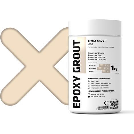 Deux composants époxy stuc pour joints de remplissage - beige - 1Kg mosaïque carrelage bain piscine (1/5)