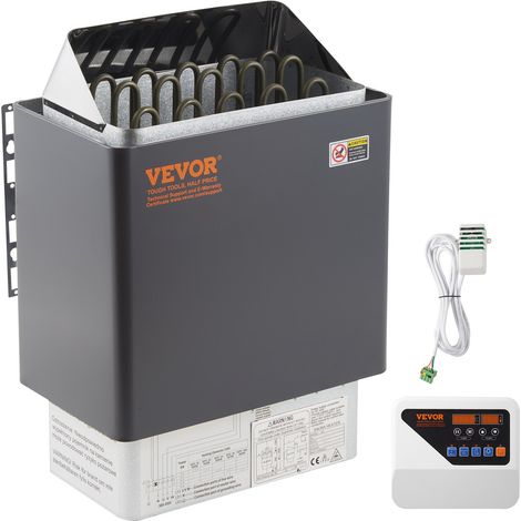 Poêle Électrique de Sauna 9 KW Poêle de Sauna Électrique pour 9-13 m3 Chauffage Sauna 104-221℉ Poêle de Chauffage Électrique en Acier Inoxydable Poêle de Sauna avec Contrôle Externe (1/5)