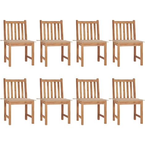 Maison Exclusive - Sillas de jardín 8 unidades madera maciza de t (1/5)
