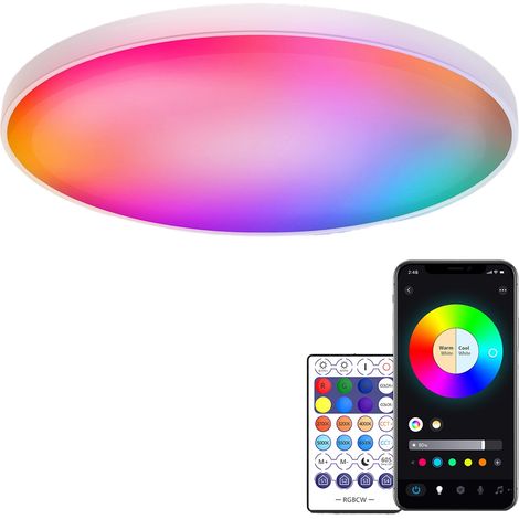 Ce plafonnier LED intelligent est doté d'un éclairage RGB+CCT, d'une luminosité réglable de 30 W, d'une connectivité WiFi+BLE+2.4G et d'une commande par application et par la voix (1/5)
