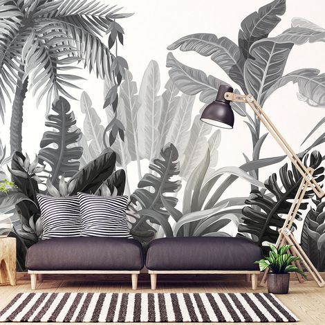 Papier peint panoramique jungle préencollé tropicale humide H 250 x L 240 cm (1/5)