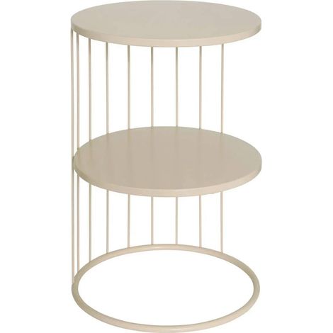 Table d'Appoint Design Métal "Kobu" 52cm Beige