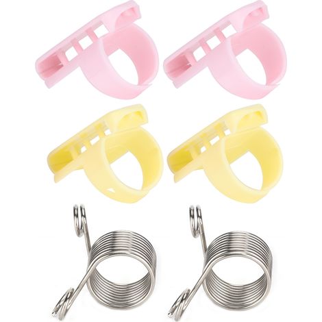 Ensemble d'outils de couture 6 pièces : guide-fil, dé à coudre, outils pour tricoter la laine, accessoires de couture en plastique, tube métallique (1/5)