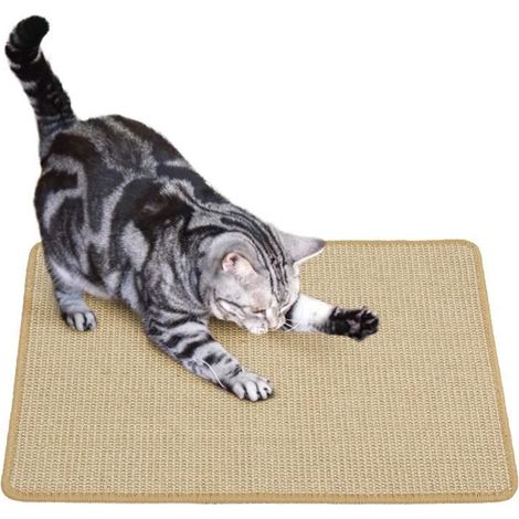 Tapis Griffoir - Chat - Sisal Naturel - Antidérapant - 30x40cm - Marron (1/4)