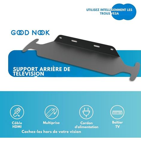 TV Shelf, Universal VESA Bracket, Cable and Box Organizer, Black, TV Storage Shelf (1/2)