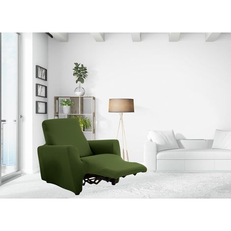 Copripoltrona Reclinabile Elasticizzato Antimacchia Magic Tinta Unita Verde Poltrona Relax Idrorepellente (1/4)