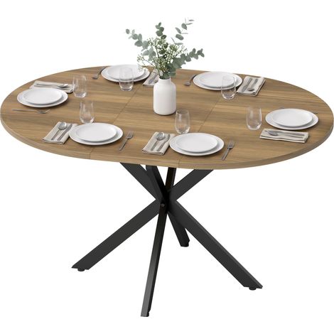 HOMCOM Tavolo Pranzo Allungabile 4-6 Posti, Base a X, Legno Marrone (1/5)