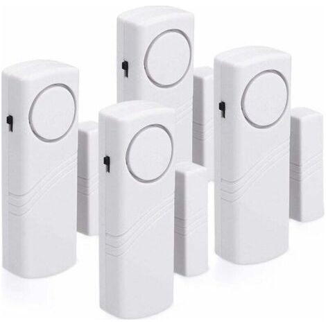 Alarme porte et fenêtre - Kit d'alarme anti-intrusion sans fil 4 pièces - Sécurité résidentielle - Magnétique - 100 décibels (1/5)