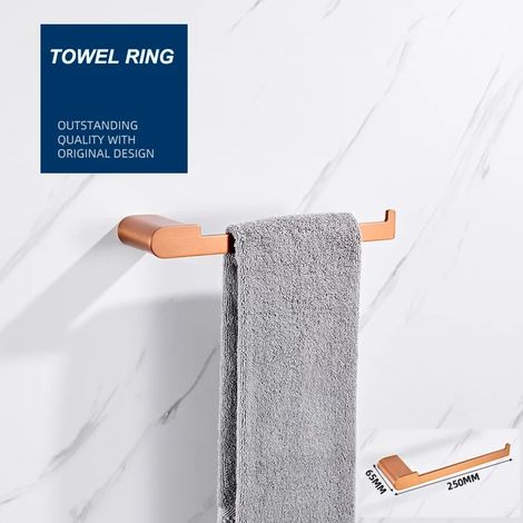 (Anneau porte-serviettes) Porte-serviettes/porte-papier toilette/crochet/porte-peignoir/porte-gobelet/porte-savon/accessoires de salle de bain en or rose brossé (1/5)