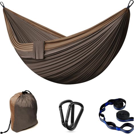 Hamac Camping Outdoor Hamacs 2 Personnes 300 x 200 cm Ultraléger Portable Voyage Hamac jusqu'à 300 kg de Charge Jardin Plage Double hamac Parachute Nylon Respirant Hammock