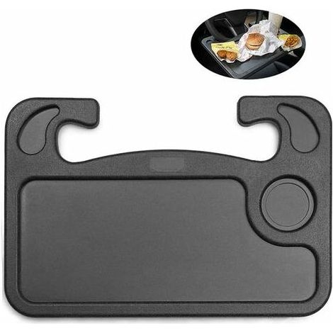 Plateau De Volant Voiture Portable,Volant Plateau Bureau Voyage, Table À Maner Porte-Obelet Voiture, Voiture Camion Pour Ordinateur,Boisson,Nourriture(Noir) (1/5)