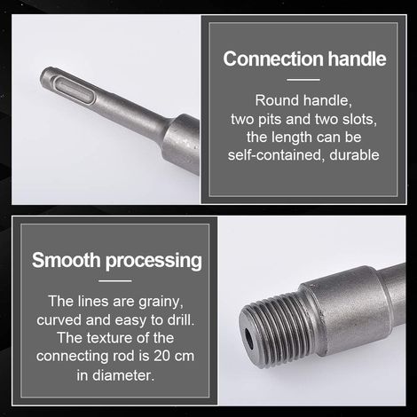 Aiducho – 100-mm-Betonlochsäge – 220-mm-SDS-Plus-Schaft – Für Zement, Ziegel, Stein – Wolfram-Kobalt-Legierung für effizientes Bohren