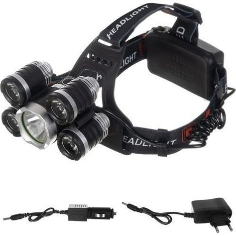 Lampada frontale 5 led t6 cree