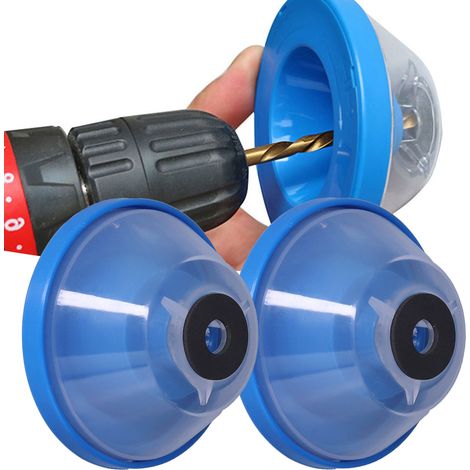 Couvercle Anti-Poussière pour Perceuse - 2 Pièces en Plastique - Grande Capacité - Réglable pour Béton, Bois, Métal (1/5)