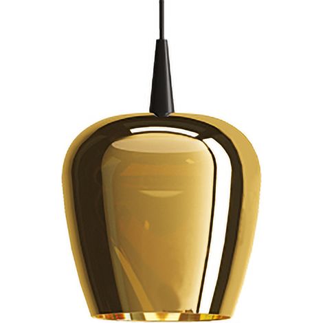 Zafferano Lampada a sospensione Bilia 230V LED 8W 2700K Vetro borosilicato Nero e Oro Antico design a campana moderno alta efficienza CRI 90