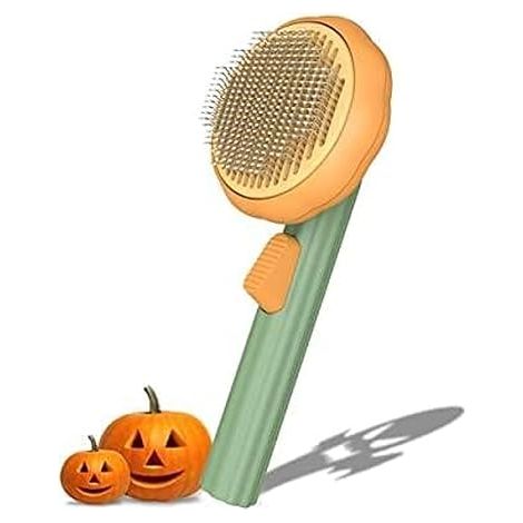 Brosses pour chats en forme de citrouille, brosse autonettoyante Awpland pour chats d'intérieur, idéale pour la mue et le démêlage, brosses de nettoyage en profondeur pour chiens, chats, chiots, lapin (1/5)