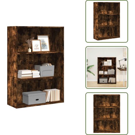 The Living Store Bücherregal Räuchereiche 80x30x114 cm Holzwerkstoff - Bücherregal Räuchereiche (1/5)
