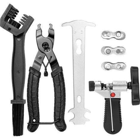 Dérive Chaîne Vélo Kit Outil de Réparation, Vélo Pince Chaîne Vélo, Indicateur d\'usure de la Chaîne, Briseur de Chaîne de Vélo (1/4)