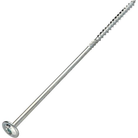 Vis bois TEKOR Tête disque TORX T40 Pointe antifendage type 17 10X160 Filetage partiel Acier zingué