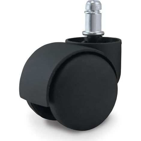 1 roulette pour fauteuil de bureau, diamètre 50 mm, tige 11 mm, noir, adaptation universelle sur pieds étoile (1/3)