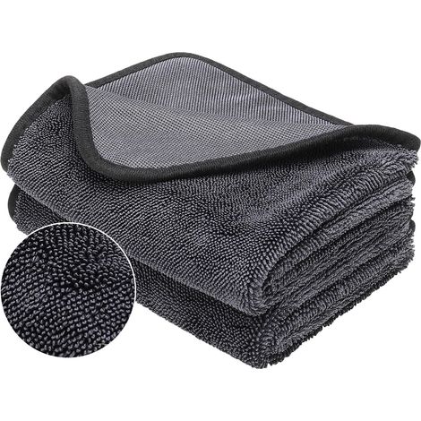 Lot de 2 chiffons secs XXL 40 x 60 cm - Pour cabine de douche et salle de bain - En microfibre avec poils torsadés (1/5)