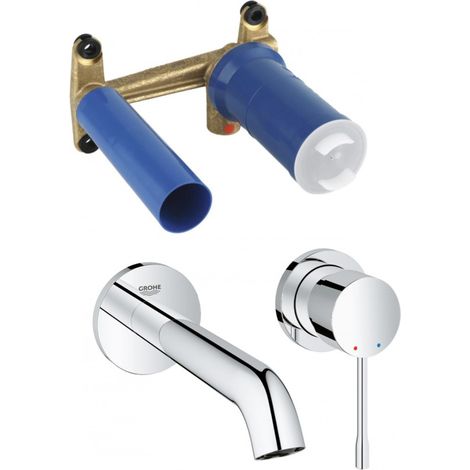 Grohe – Mitigeur de lavabo monocommande 2 trous 19408001SET – Finition chrome StarLight – Bec séparé 183 mm – Technologie EcoJoy (1/5)