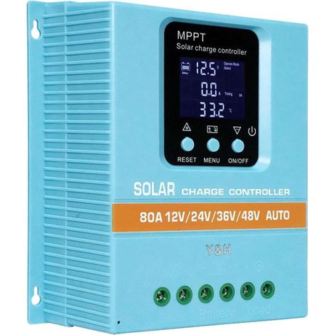 Régulateur de charge solaire MPPT 100 A 12 V 24 V 36 V 48 V Écran LCD Batterie Régulateur intelligent Max 100 V Entrée double USB pour plomb-acide / lithium (1/5)