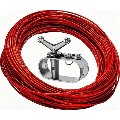 Kit Tendeur Pour Corde Piscine, Rouge, Fixation Durable