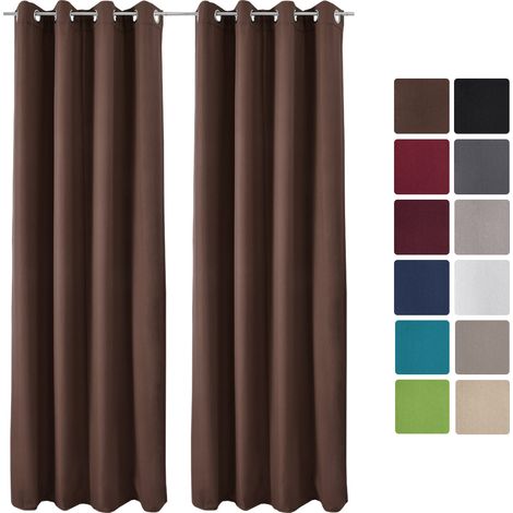 Beautissu – Lot de 2 rideaux thermiques 140x245cm – Isolation thermique – 90% d'opacité – Œillets en métal pour tringles épaisses
