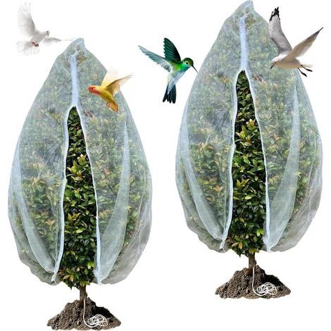 JSSEVN - 2pcs Bird Netting for Fruit Trees, Fine Mesh Protective Netting, UV Resistant and Eco-Friendly, Quick Installation (100x150cm) (1/5)