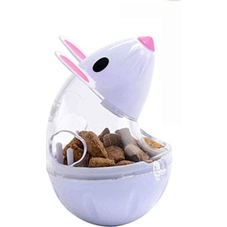 Cat Feeder Treats Toys for Interactive IQ Treat Training Mouse Shape Cup (Blanc) (1/5)